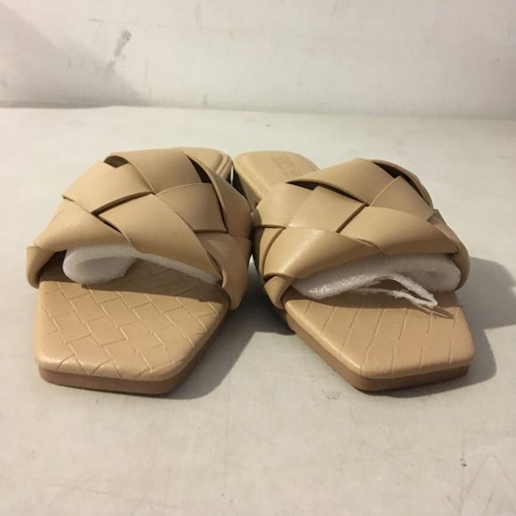 NWT CAPE ROBBIN DEJA‎ WOVEN SLIP-ON FLATS MULES SLIDE SANDALS NUDE 5.5, 6 - Picture 8 of 15